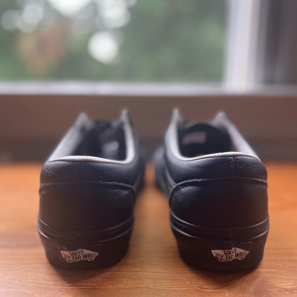 Black on Black Leather Old School Vans - Picture 6 of 6